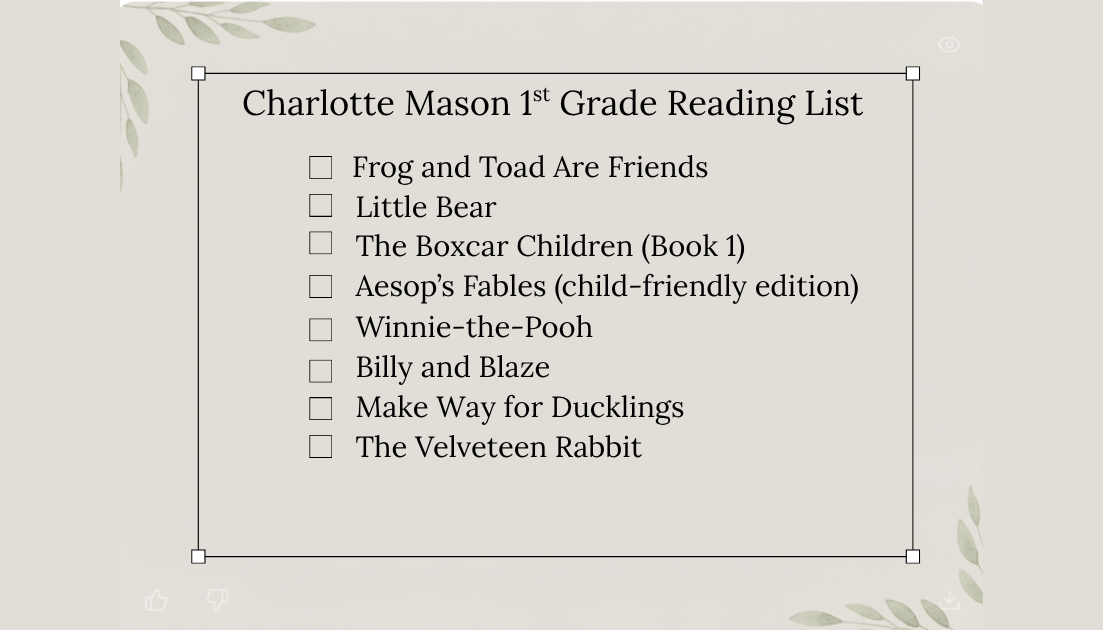 Charlotte Mason Booklist