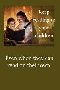 Mom and daughter reading together