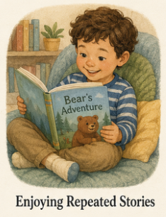 Young man is reading familiar books to build fluency